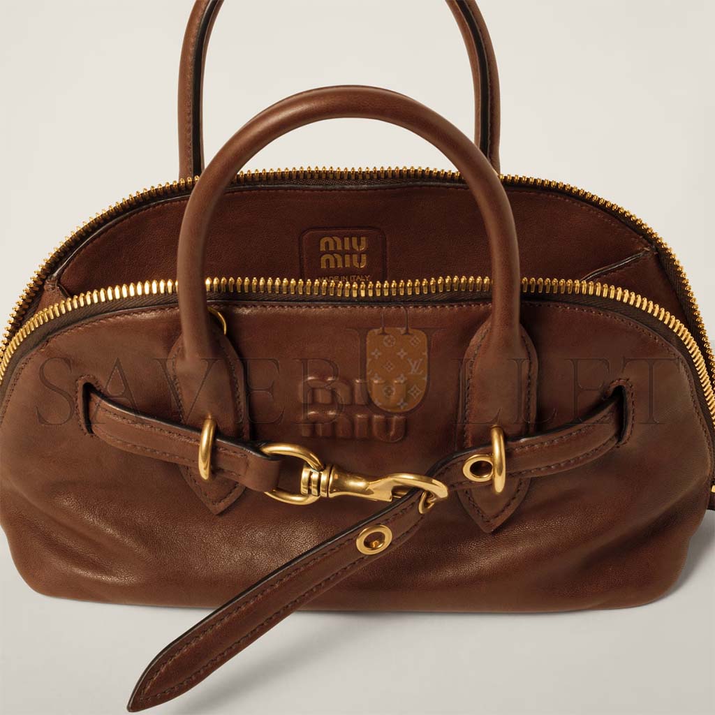 MIU MIU AVENTURE NAPPA LEATHER TOP-HANDLE BAG 5BB169 (28*16.5*10cm)